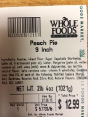 Whole Foods Market's Southwest Region Recalls Cherry, Blackberry and Peach Pies in Four Stores Due to Undeclared Egg